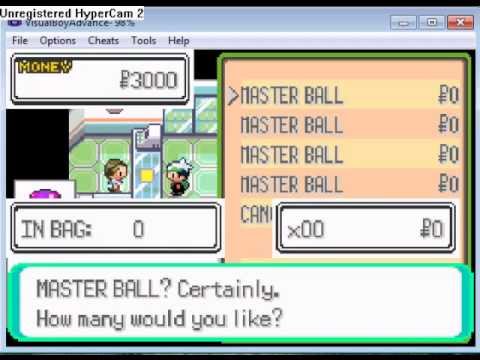 pokemon red master ball cheat